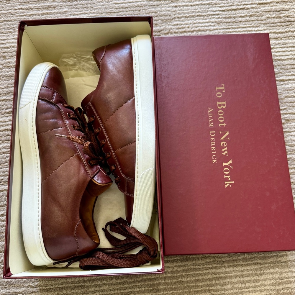 To Boot New York Colton, Brown Leather Sneakers, size 9 - Picture 15 of 16